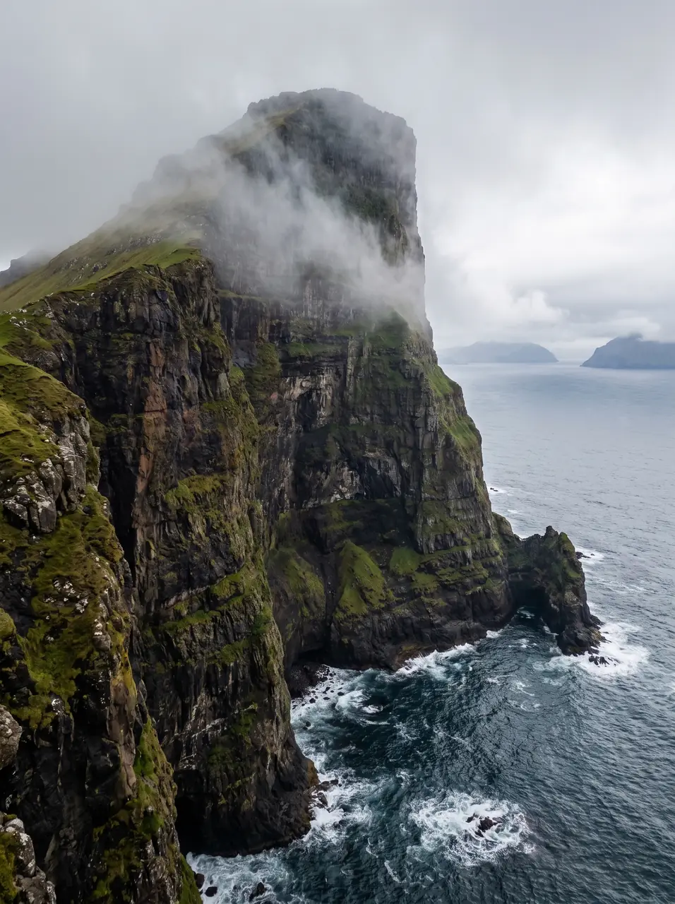 The islet’s sheer flank